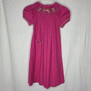 Amanda Remembered Charming Fuchsia Embroidered Kids Dress